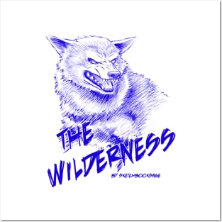 Wolf, The Wilderness-  Blue Design Posters and Art